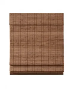 Римские шторы из бамбука с фильтрацией света, односекционные, для спальни, 100% натуральный бамбук, для гостиной, ширина 74 см, длина 163 см, беспроводное управление подъемом/подъемом, из тикового дерева Madison Park, Teak