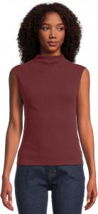 Топ Madewell Mock Neck Cotton Rib Top, цвет Cabernet