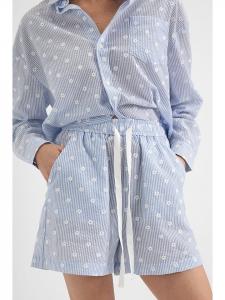 Тканевые шорты Josephine & Co, светло-голубой/белый