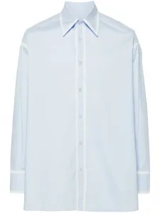 Рубашка с эффектом потертости MM6 Maison Margiela, синий