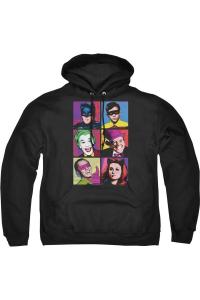 Batman Classic Tv Pop Cast Adult Pull Over Hoodie / Толстовка с капюшоном Gildan, черный