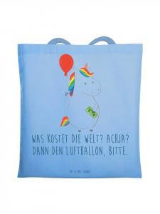 Сумка через плечо Единорог с надписью Небесно-голубой Mr. & Mrs. Panda