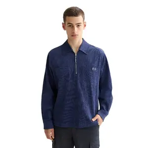 Рубашка вельветовая Scotch & Soda с длинными рукавами, синий