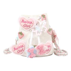 DIOR Кастомная косметичка Jiuli, Xiaostrawberry, модная стильная сумочка-мешок через плечо с завязками, белая