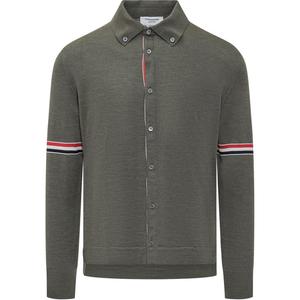 Кардиган с полосками Rwb на пуговицах THOM BROWNE, зеленый
