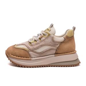 MATA Дышащие массивные кроссовки женские низкие желтые, цвет Yellow