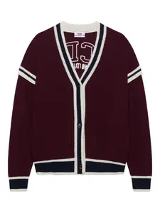 Полосатый кардиган на пуговицах Gcds, красный