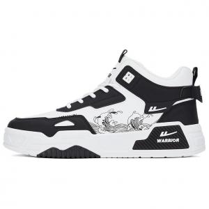 Кеды мужские, обувь для скейтбординга высокая черный/белый Warrior
