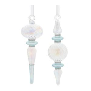 Елочная игрушка Melrose International Переливающаяся капля, 12 штук, синий