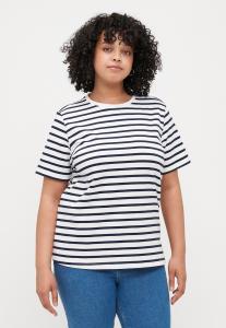 Футболка с принтом CARNEW SOPH STRIPE TEE ONLY Carmakoma, кремовый