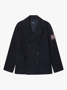 Детское пальто pea coat из шерстяной смеси с двубортной застежкой Hackett London, Midnight Blue