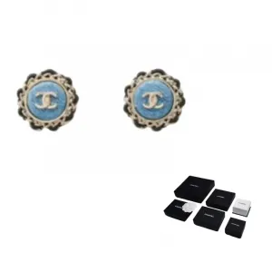 CHANEL Серьги-гвоздики Unisex Blue