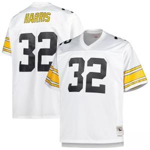 Мужская футболка Mitchell & Ness Franco Harris White Pittsburgh Steelers Big & Tall 1976, реплика вышедшего на пенсию игрока