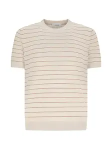 Полосатая футболка Lardini, бежевый
