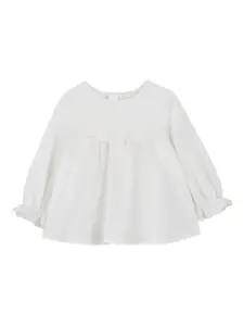 Блузка с оборками на рукавах Chloé Kids, белый