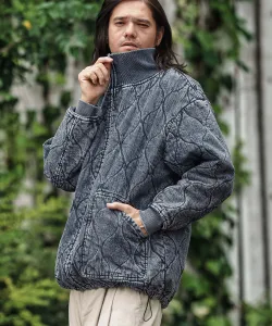 Mj10839 - Оригинальная стеганая джинсовая куртка с высоким воротником Cambio, цвет Blue