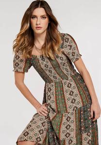 Платье макси Sarasa Smocked Apricot, зеленое