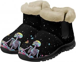 Женские зимние ботинки Jeiento с грибовидной подошвой, уютные низкие каблуки, снегоступы с противоскользящей подошвой, утолщенные, Mushroom Skull Moon