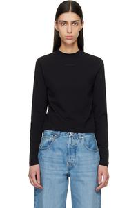 Футболка с длинными рукавами из грогрена Jacquemus, черный