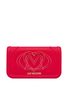 Клатч с логотипом Love Moschino, красный