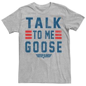 Мужская футболка Top Gun Talk To Me Goose с рваной надписью Licensed Character, цвет Athletic Heather