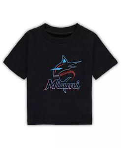 Черная футболка с основным логотипом команды Miami Marlins Team Crew для мальчиков и девочек для младенцев Outerstuff, черный