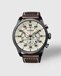 Citizen AviatorCA4215-04W Eco-Drive кожаные мужские часы, коричневый