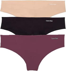 Женские бесшовные трусики-стринги Calvin Klein Invisibles, 3 шт., Caramel/Plum/Black