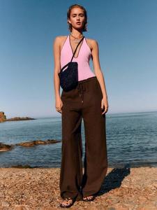 Скотт лайнен богатые брюки Mango, Medium Brown