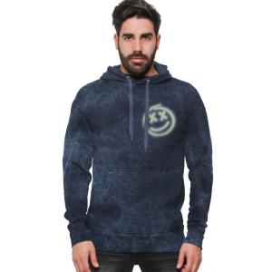 Толстовка с капюшоном Outer Vision Neon Graffiti Man's Hoodie, синий