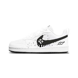Nike Court Borough Heartfelt Graffiti Low top Детские скейтерские кроссовки Black White Unisex