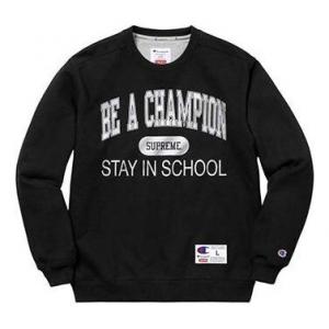 Толстовка ss18 champion stay in school crewneck black Supreme, черный