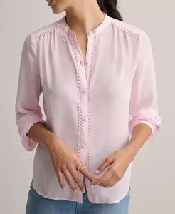 Женская однотонная рубашка Tabitha UNTUCKit, розовый