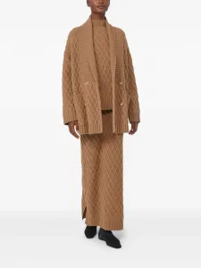 Свитер с высоким воротом и ромбовидным узором MAX MARA, коричневый