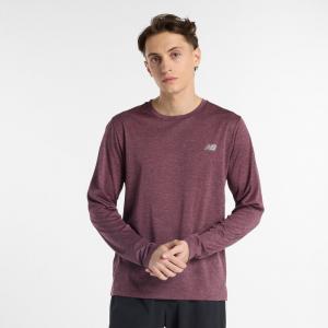 Футболка мужская беговая LS-топ New Balance, цвет faded plum (mt41256fdp)