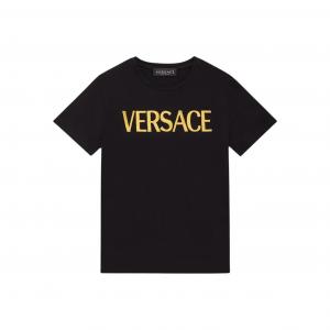 Вышитая футболка VERSACE, черный