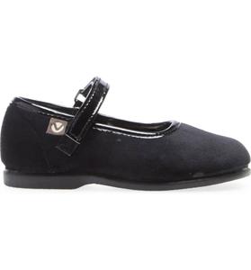 Туфли Mary Jane Alba Velvet черного цвета для девочек Victoria Shoes