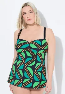 Купальник а-силуэта с геометрическим принтом Ulla Popken, Black