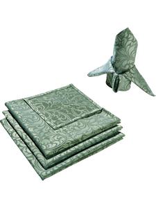 Erwin Müller Жаккардовые, хлопчатобумажные, тканые салфетки, упаковка из 4 штук, цвет «Хамм» (оттенок шалфея)