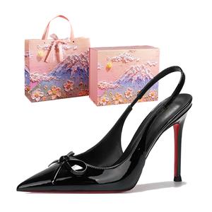 AJPAP Тонкие каблуки на высоком каблуке для женщин "Чёрные облака Цветочное море", цвет Black-Cloud Peaks Flower Sea Box