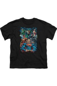 Футболка с коротким рукавом для детей "Лига справедливости Америки: Правосудие свершилось" Gildan, черный