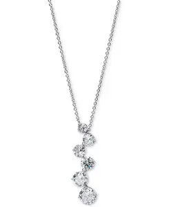 Ожерелье с подвеской из кубического циркония, 16 дюймов + удлинитель 2 дюйма Eliot Danori, rhodium