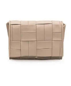 Плоские плетеные сумки на плечо Themoirè, бежевый