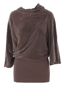 Драпированный топ с воротником-хомутом Rick Owens, коричневый