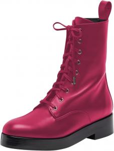 Женские ботильоны FOWT на платформе с круглым носком и шнуровкой, массивный низкий каблук, боевые ботинки, повседневная уличная обувь, размер 4-16 US, Hot Pink