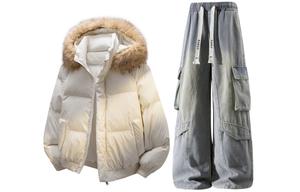 Толстовка Casual Sportswear утепленная с флисовой подкладкой X1617, оранжевый padded puffer jacket+желтый mud pants