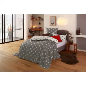 Мой домашний плед Tagesdecke Stella - легкий плед с дизайном в виде звезд, для детей и взрослых My Home, антрацит/серый