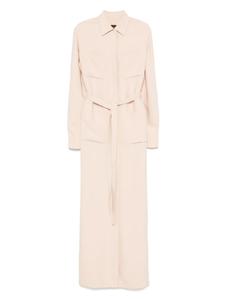 Brioni шелковое платье с поясом, нейтральный