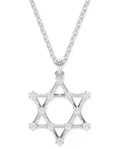 Ожерелье с подвеской из серебристого кристалла Insigne, 15-3/4 дюйма + удлинитель 3 дюйма Swarovski, silver