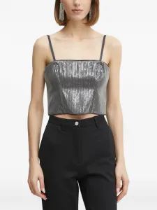 Топ корсета, украшенный пайетками GUESS USA, серый